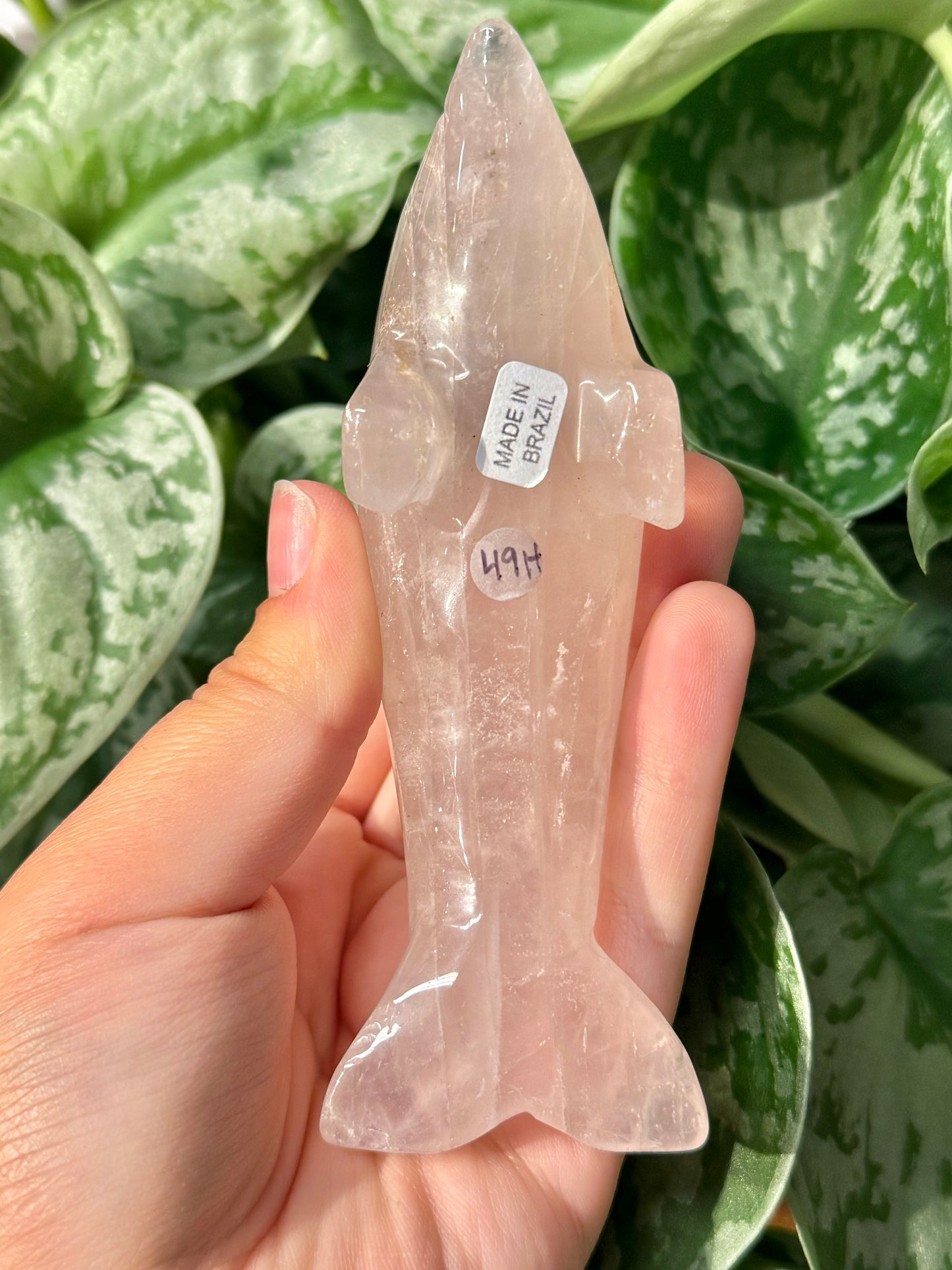 Cute rose quartz dolphin H