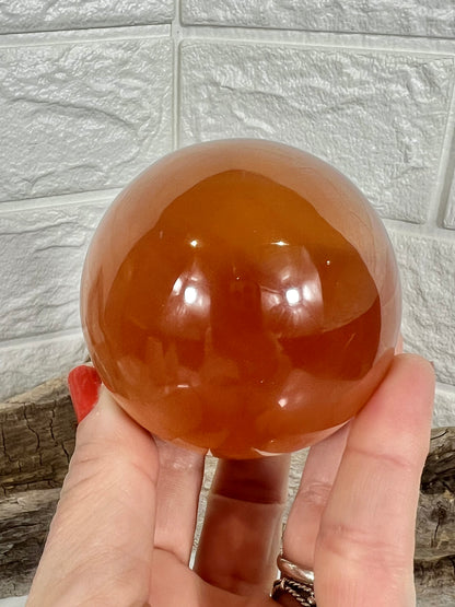 Juicy honey calcite sphere A