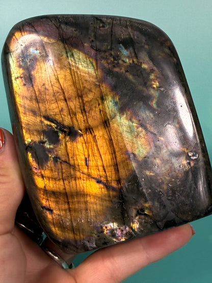 Gorgeous orange flash labradorite Freeform G