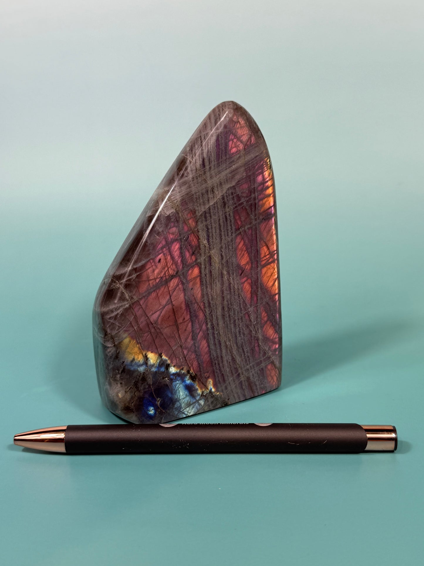 Stunning hot pink flash labradorite Freeform C