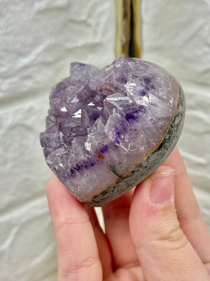 Beautiful deep purple amethyst heart from Brazil