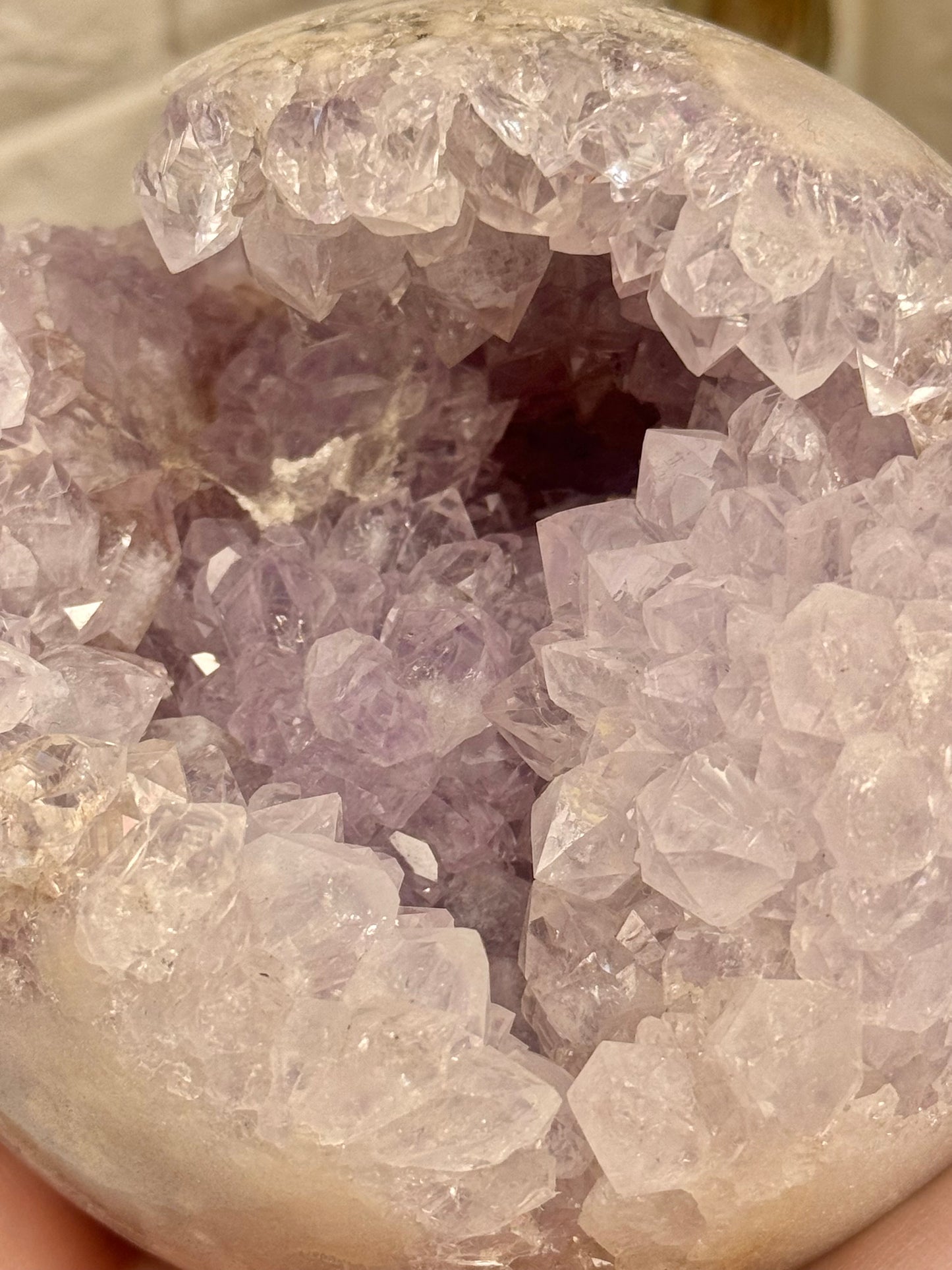 Amazing XL pink/purple amethyst sphere from Brazil