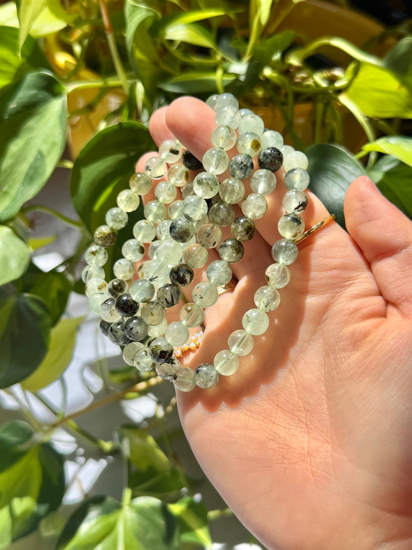 8MM Prehnite bracelet
