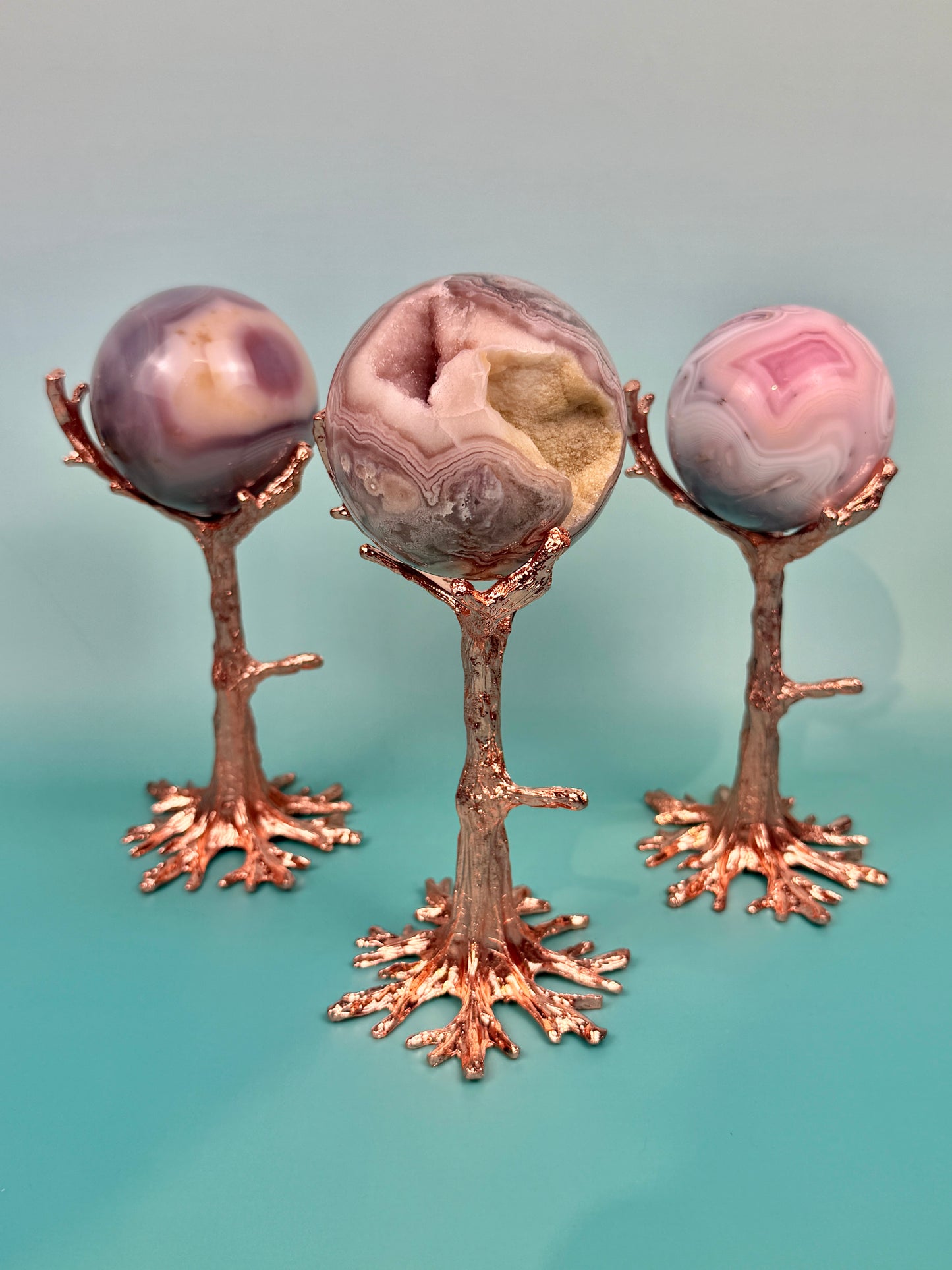 1 rose gold tree sphere stand (sphere not included)