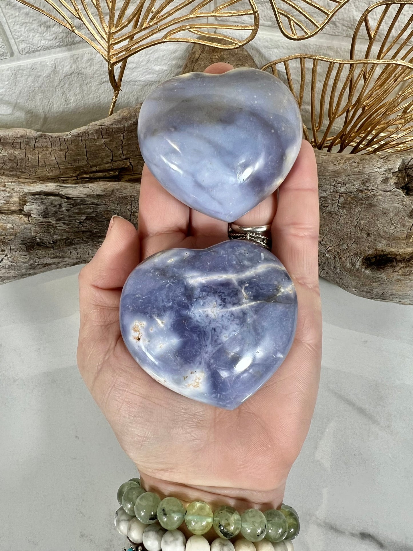 1 LG violet agate heart