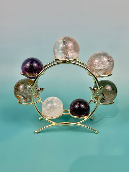 SM gold butterfly sphere stand - holds 7 spheres (crystals not included)