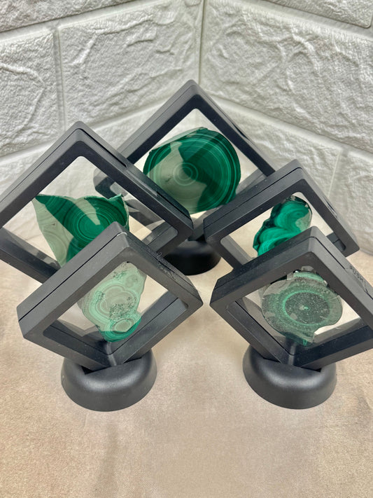 You pick! Malachite slabs in black case