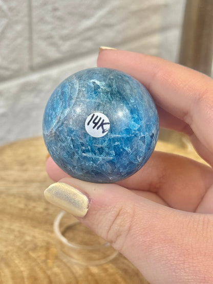 Deep blue apatite sphere