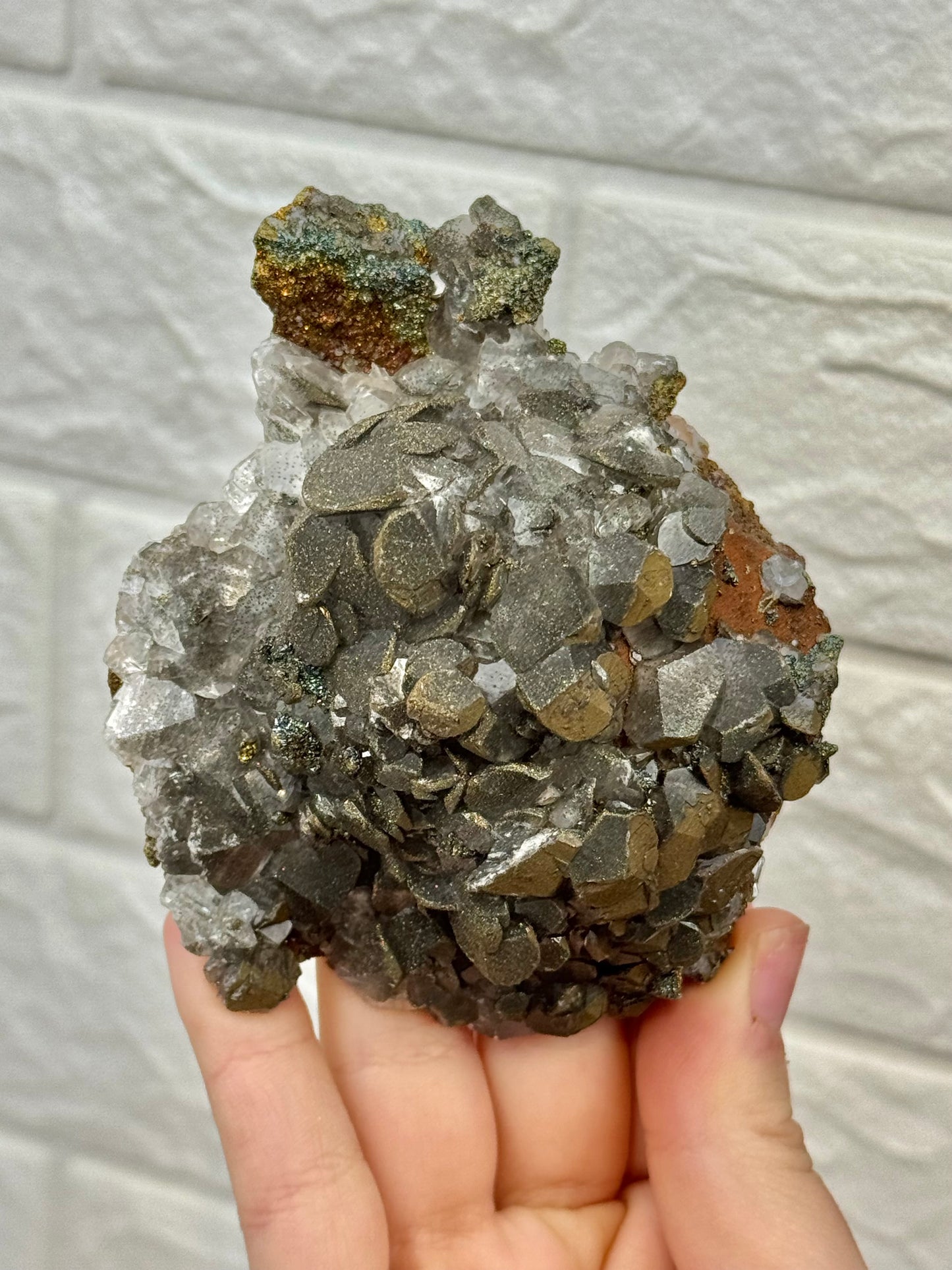 You pick rainbow chalcopyrite coated Benz calcite from China