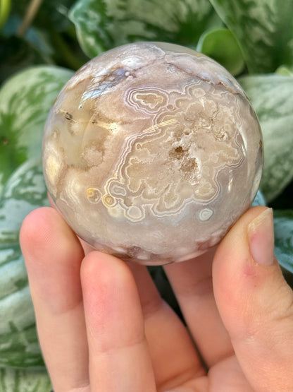 Pastel flower agate sphere J