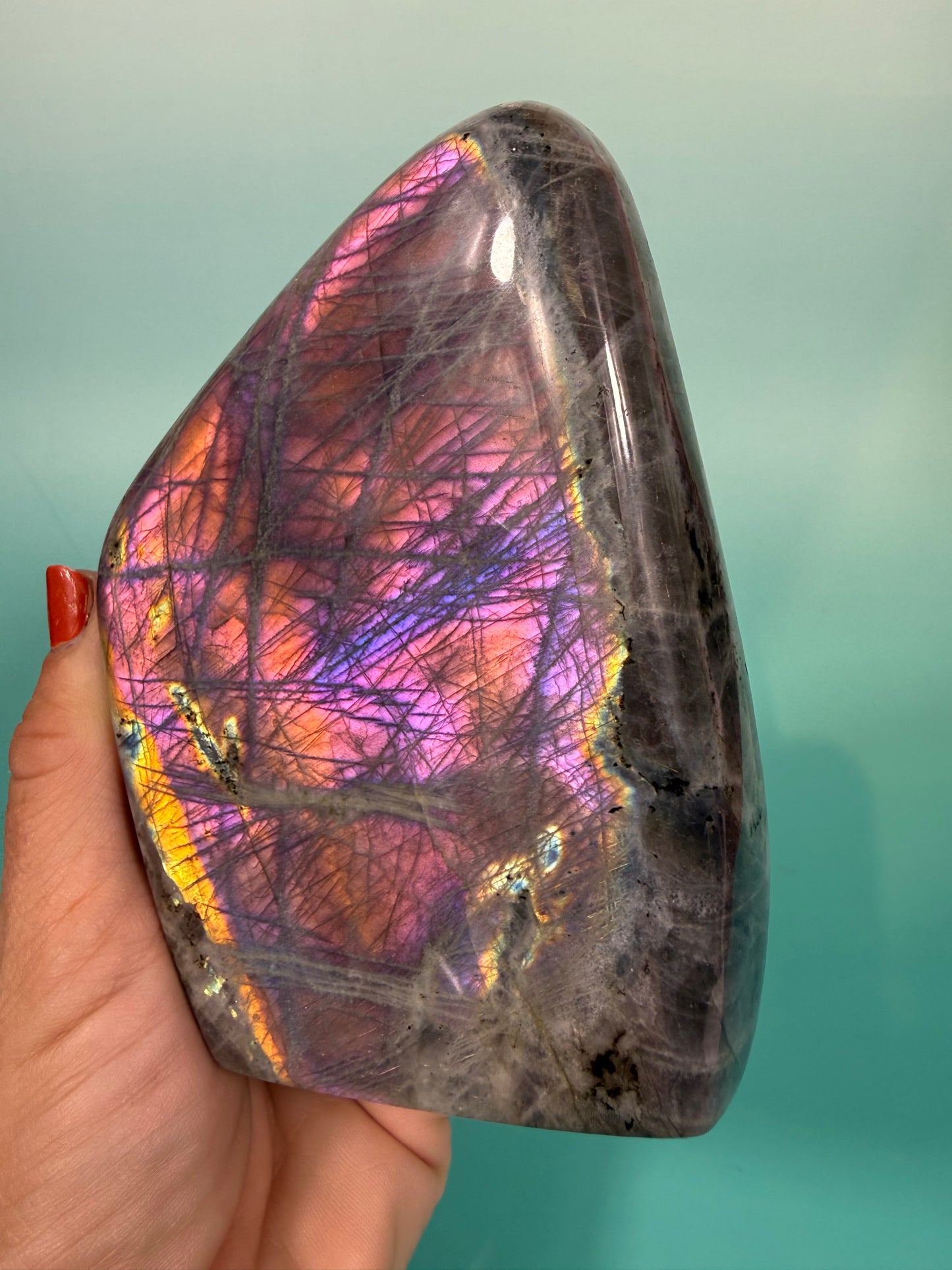 Hot pink flash labradorite Freeform A