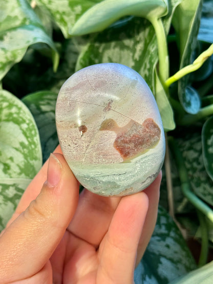 1 pastel unicorn jasper palm stone B