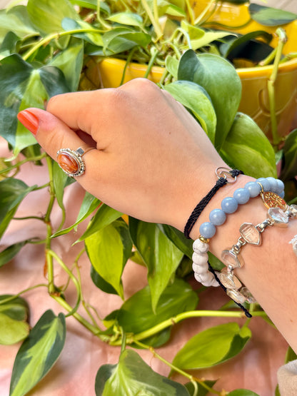 8MM Moonstone x Angelite x Howlite Tree of Life bracelet