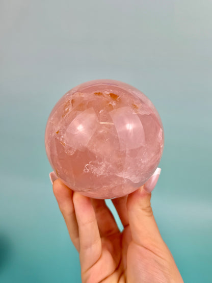 You pick! Gorgeous flashy rose quartz spheres