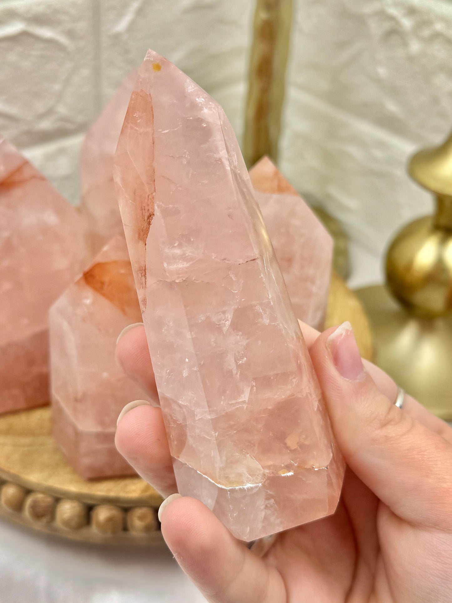 You pick! Rose quartz x fire quartz towers from Brazil (natural imperfections)