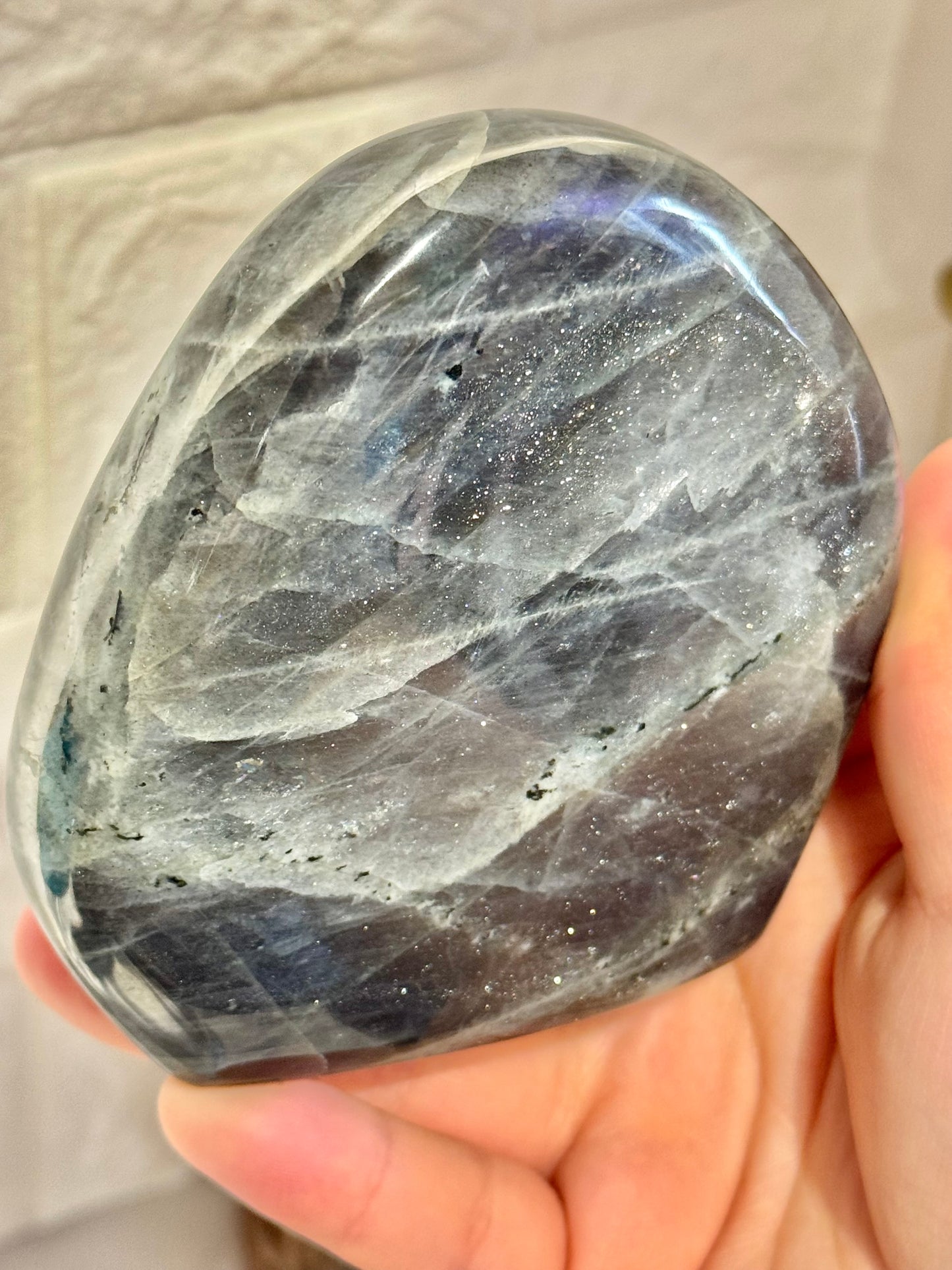 Gorgeous “unicorn flash” labradorite Freeform from Madagascar