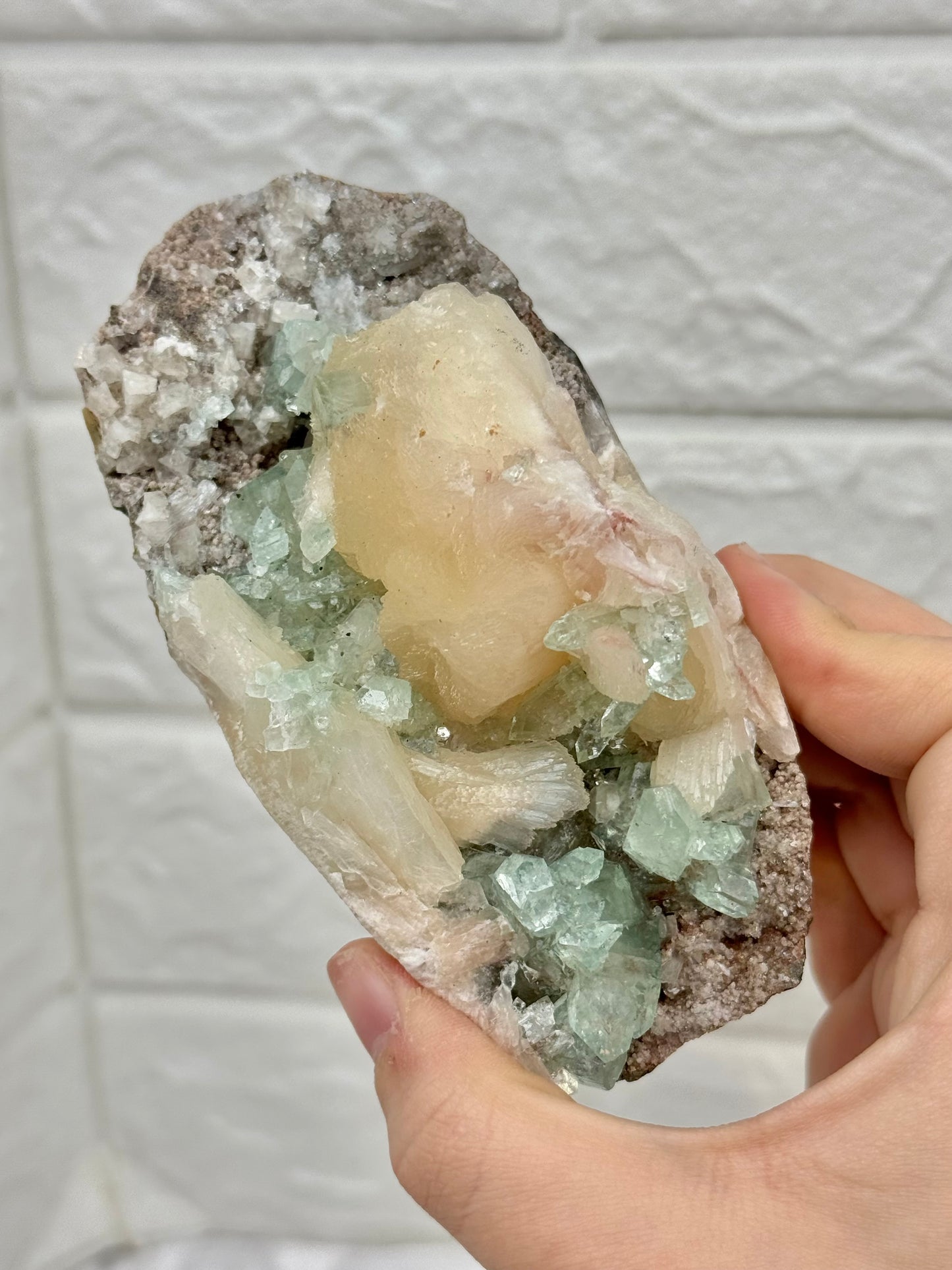 You pick! Green apophyllite specimens from India