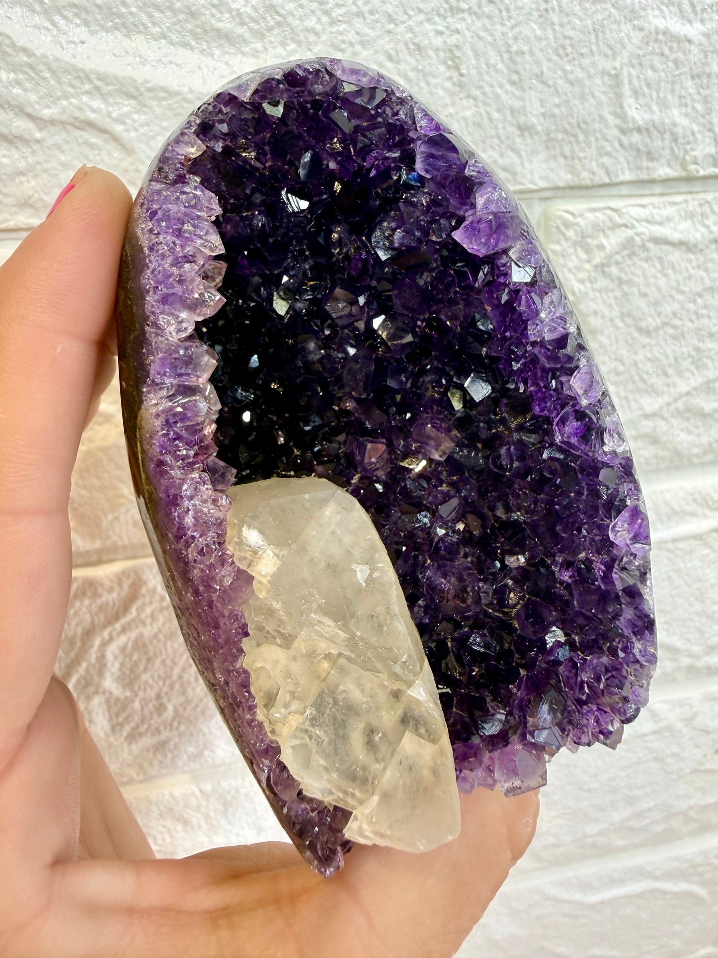 Dark Purple Uruguayan Amethyst with Calcite C
