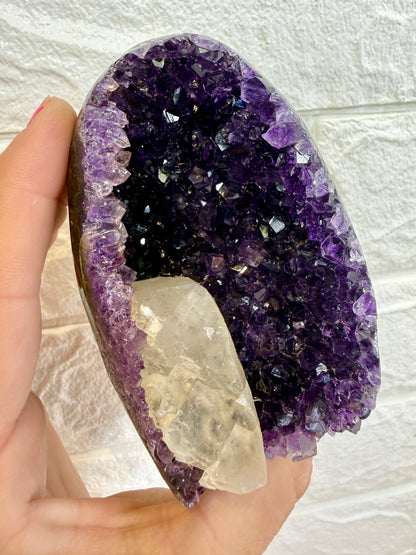 Dark Purple Uruguayan Amethyst with Calcite C