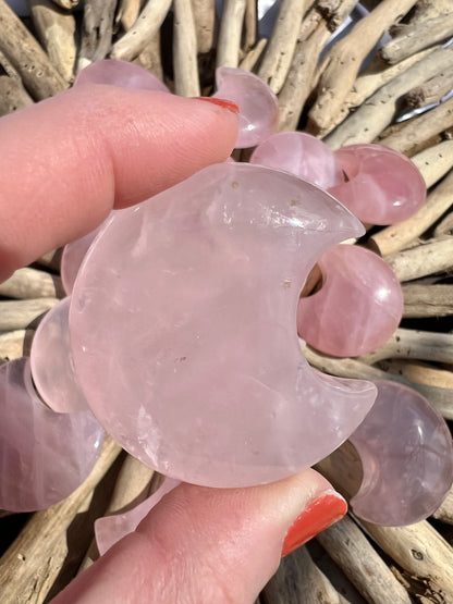 1 gemmy rose quartz moon