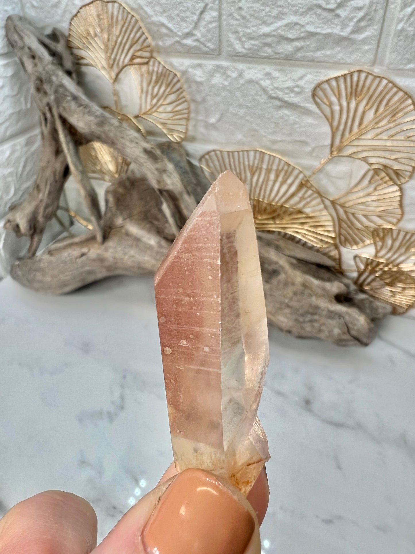 1 SM pink lemurian quartz point from Brazil