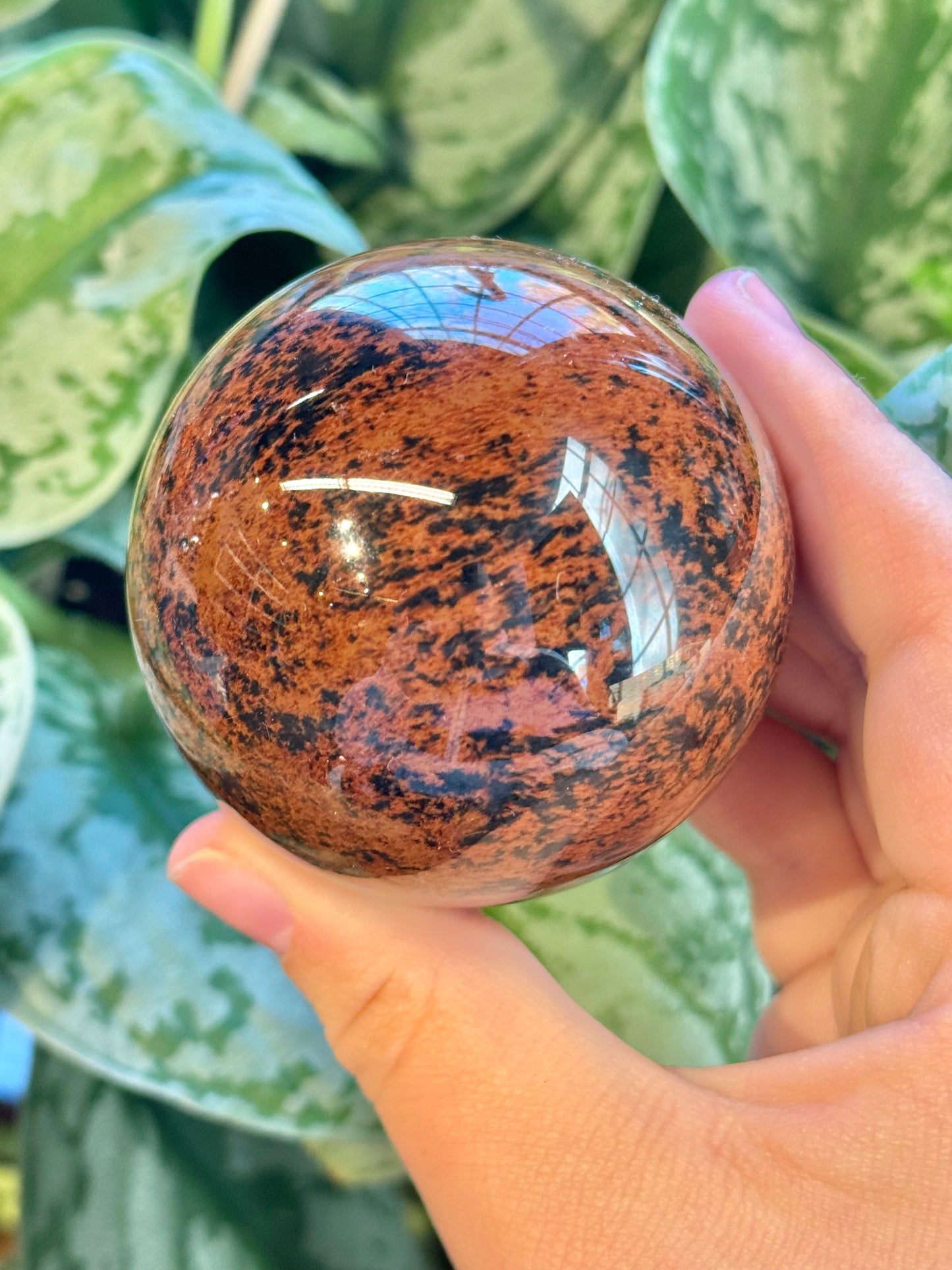 1 pretty mahogany obsidian sphere