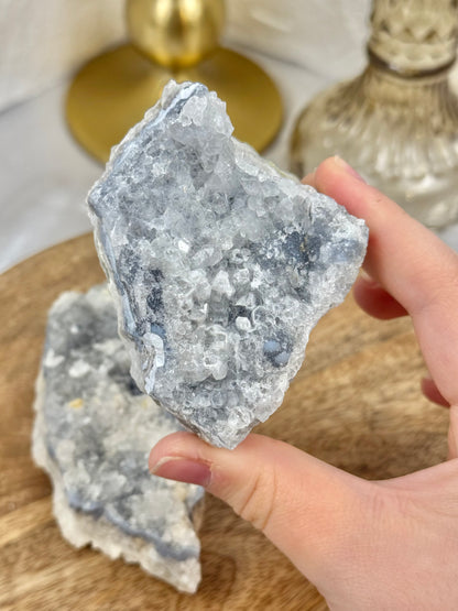 1 raw blue quartz specimen from Namibia