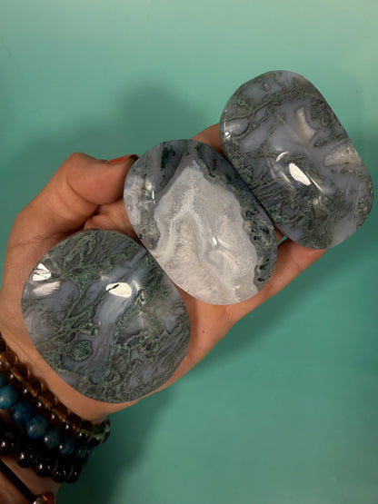 LG moss agate palm stone