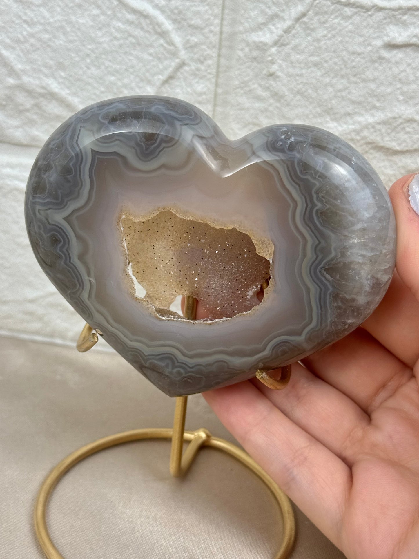 You pick! Druzy agate hearts on stands from Brazil