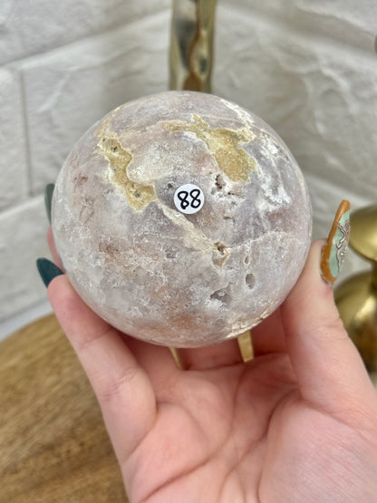 Beautiful druzy pink amethyst sphere from Brazil