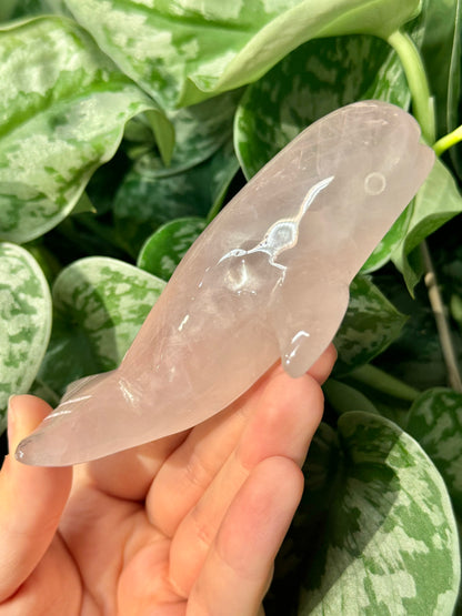 Cute rose quartz whale D