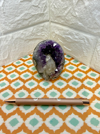 Dark Purple Uruguayan Amethyst with Calcite L