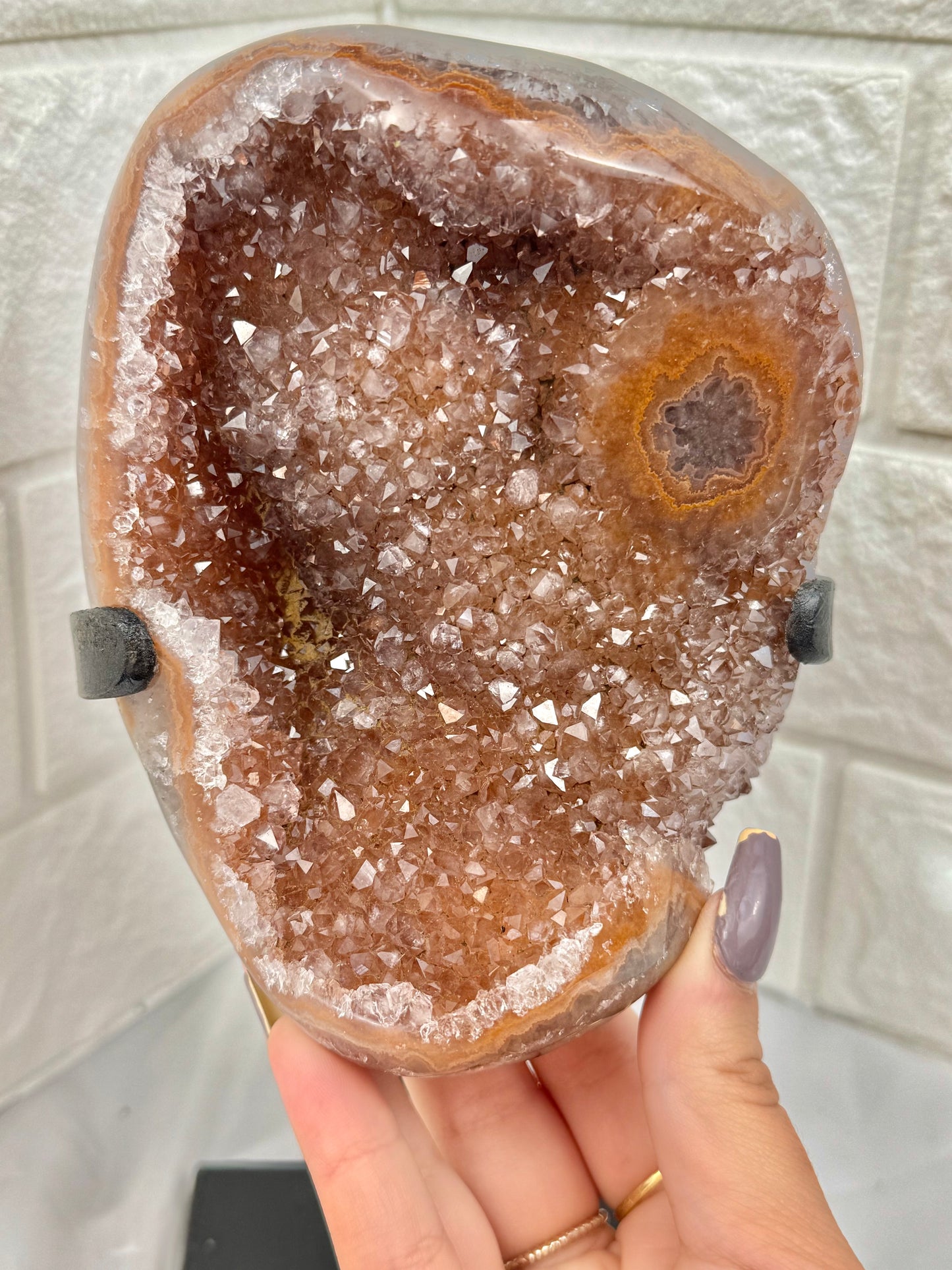 Insane Orange Uruguay amethyst on stand