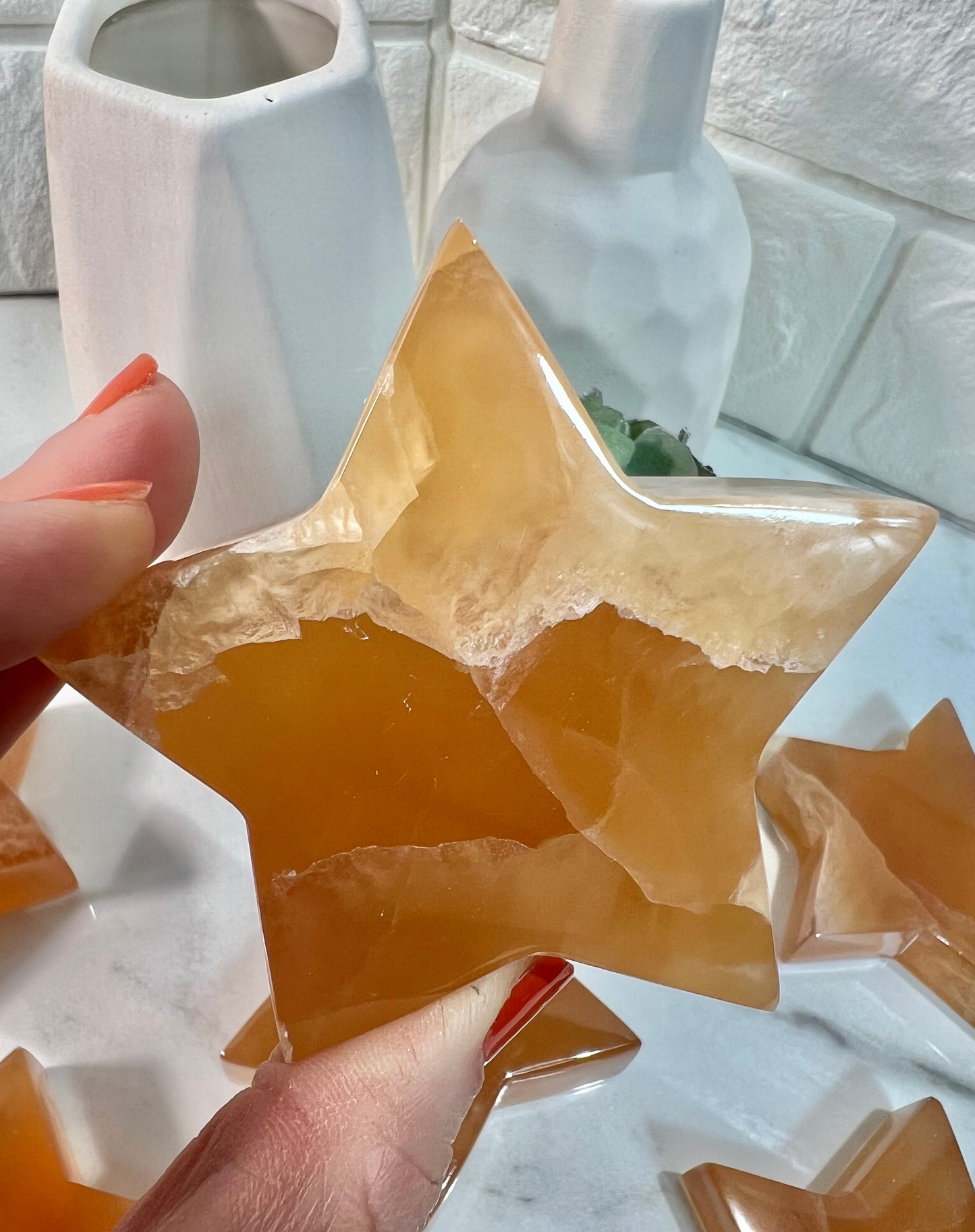 1 honey calcite star