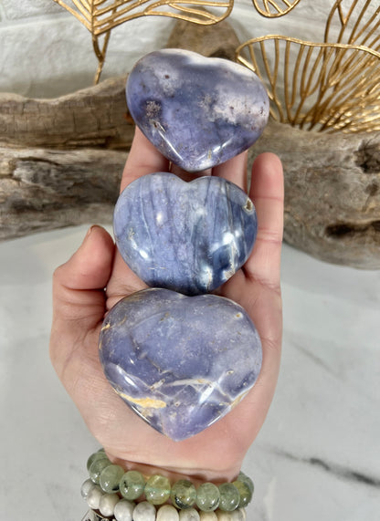 1 MED violet agate heart