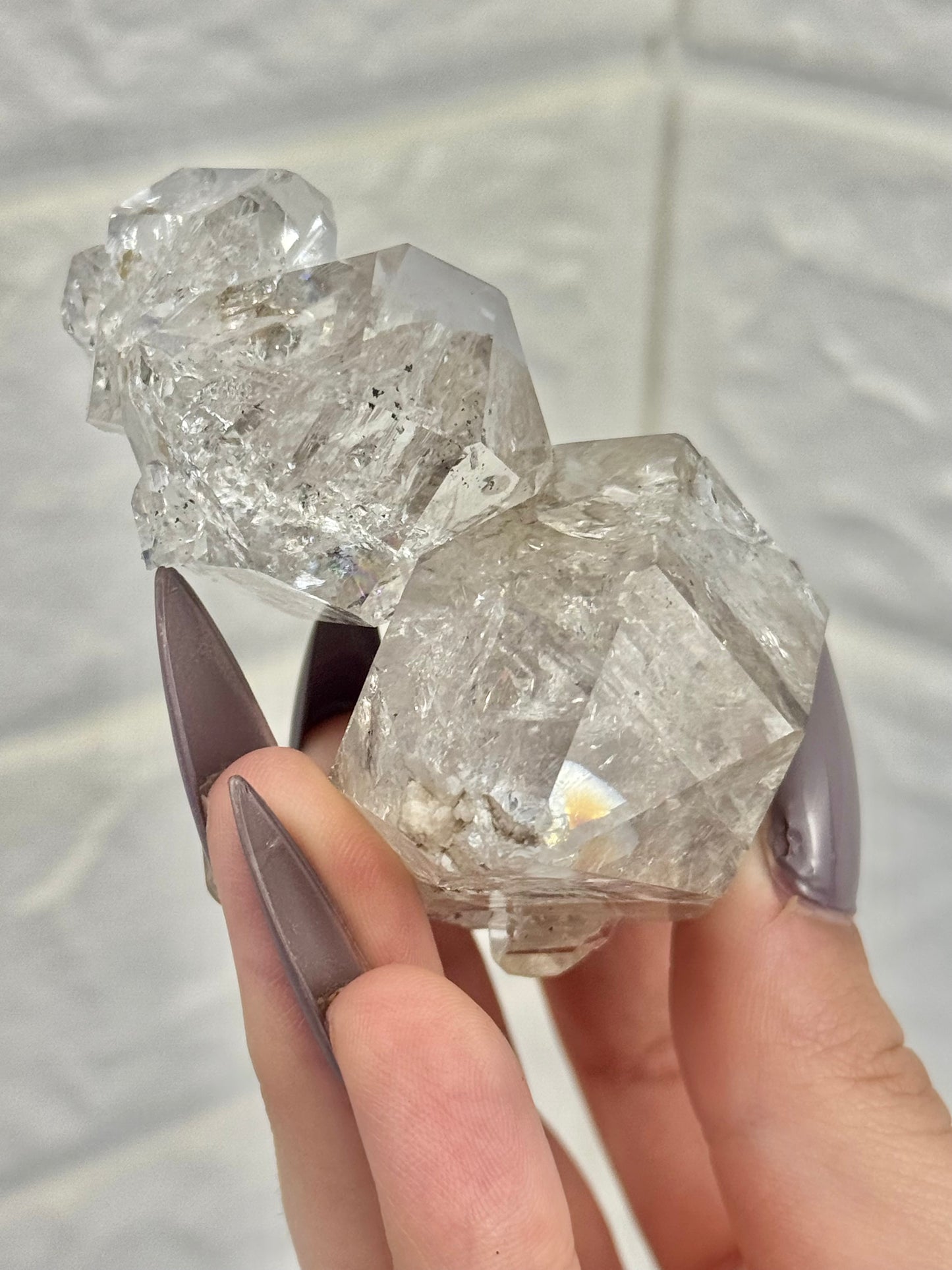 High-grade collectors Herkimer diamond chain from New York