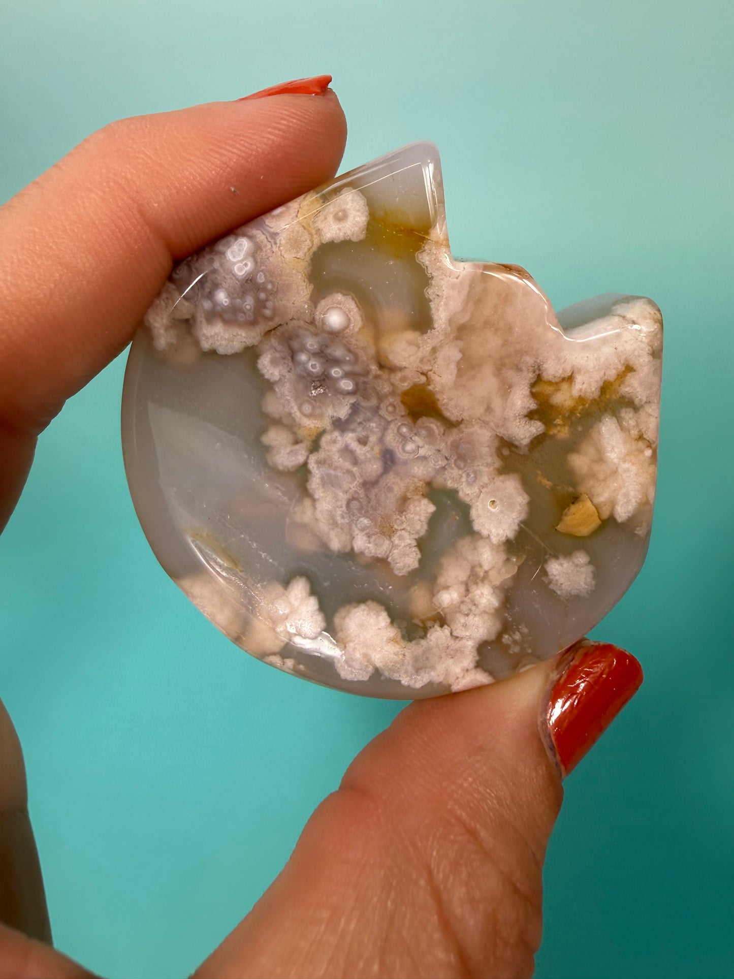 Flower agate small cat dish