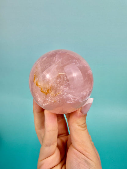 You pick! Gorgeous flashy rose quartz spheres
