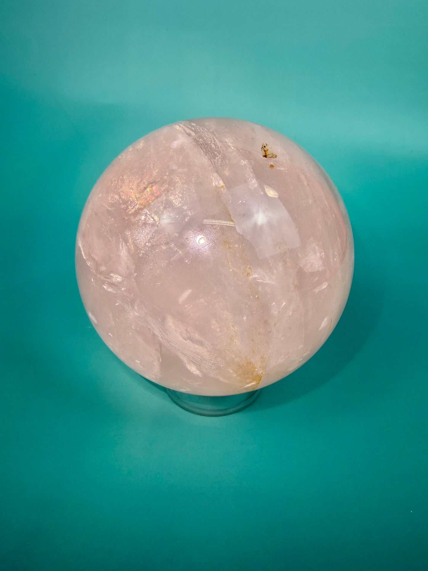Insane flashy star rose quartz sphere A