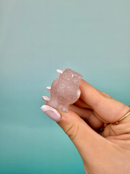1 cute rose quartz owl