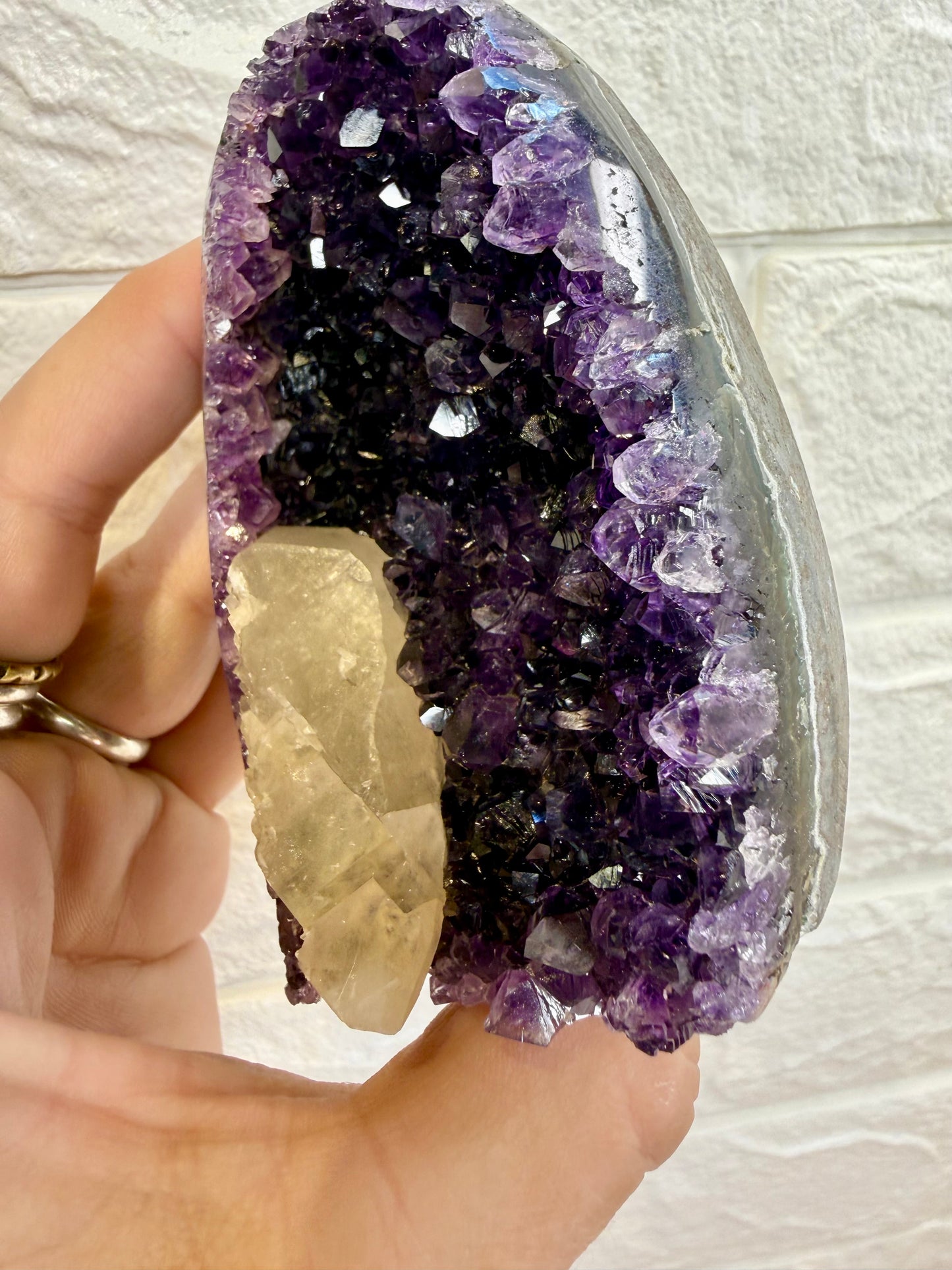 Dark Purple Uruguayan Amethyst with Calcite C
