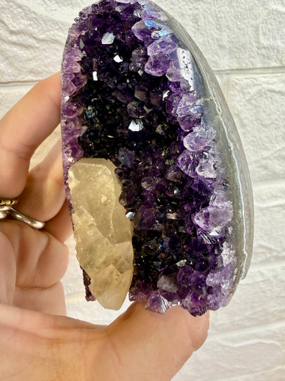 Dark Purple Uruguayan Amethyst with Calcite C