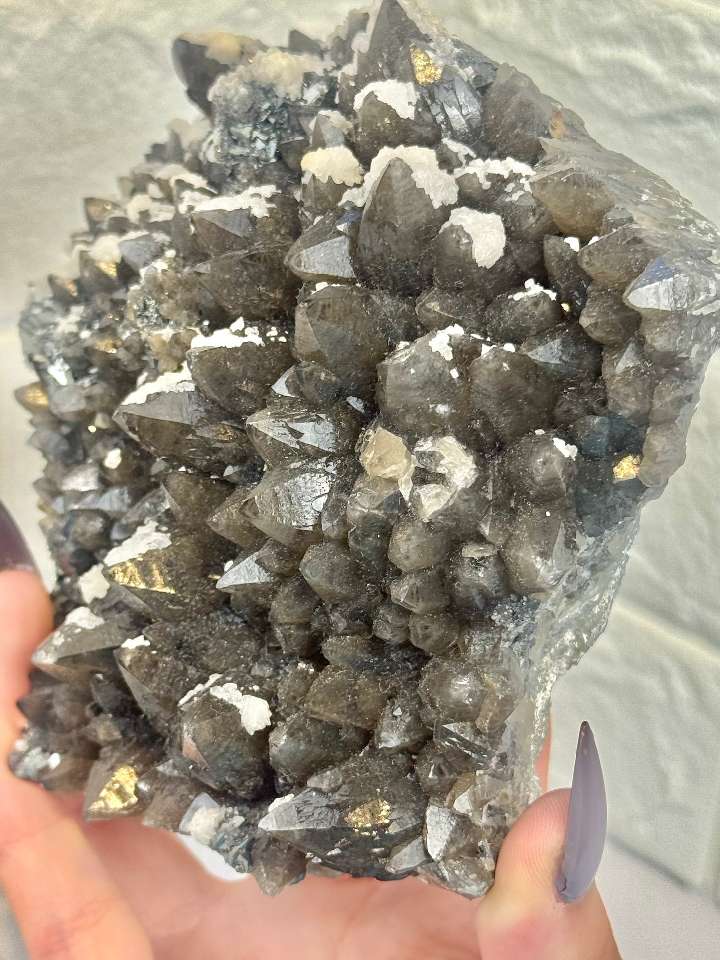 Insane collectors smoky quartz x calcite x pyrite from Romania