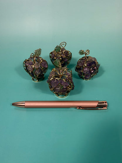 SM amethyst wire wrapped apple