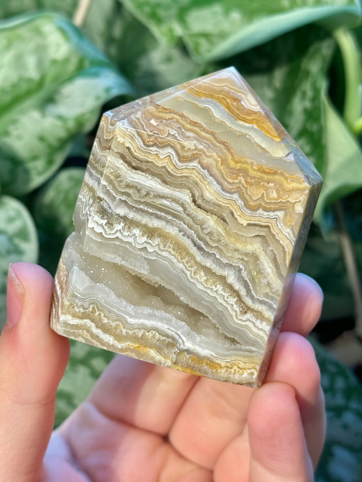 1 intuitive yellow crazy lace agate tower from Indonesia