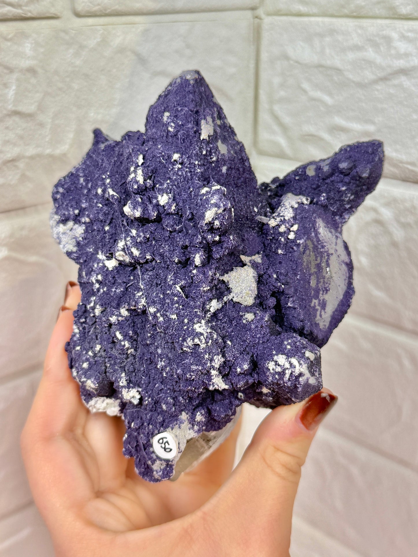 Insane natural purple fluorite on candle quartz from Inner Mongolia, China