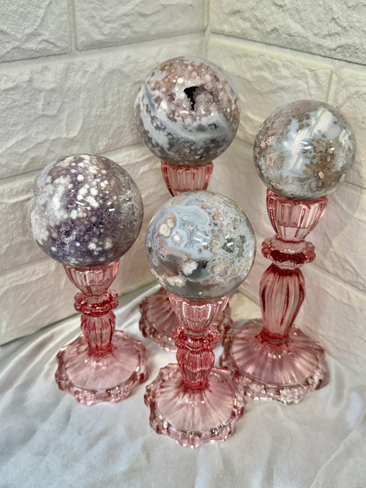 You pick! Gorgeous Pink amethyst x flower agate spheres