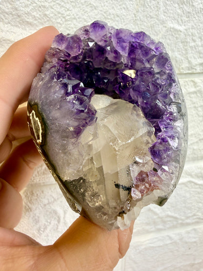 Dark Purple Uruguayan Amethyst with Calcite L