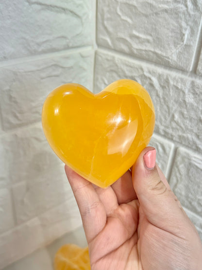 1 juicy honey comb calcite heart from Utah