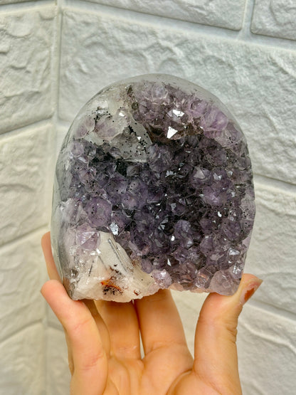 Stunning purple Uruguay amethyst with calcite O